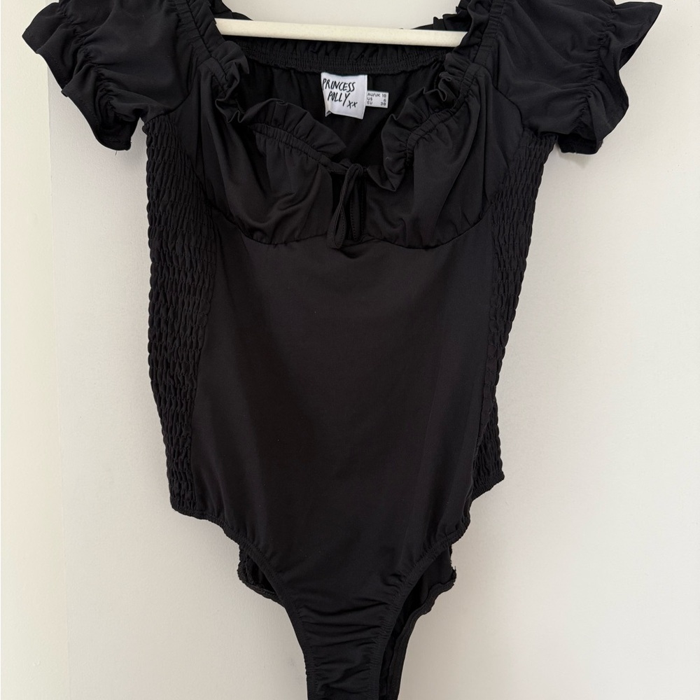 Princess Polly Black Puff Sleeve Bodysuit